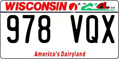 WI license plate 978VQX