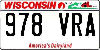 WI license plate 978VRA