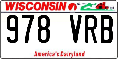 WI license plate 978VRB