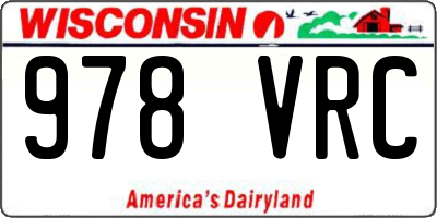 WI license plate 978VRC
