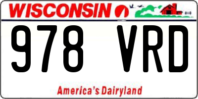 WI license plate 978VRD