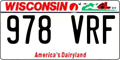 WI license plate 978VRF