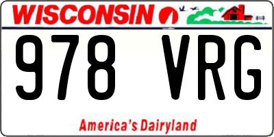 WI license plate 978VRG