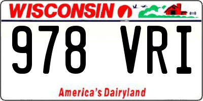 WI license plate 978VRI