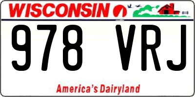 WI license plate 978VRJ