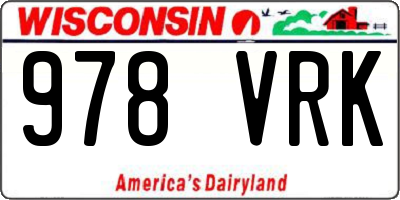WI license plate 978VRK
