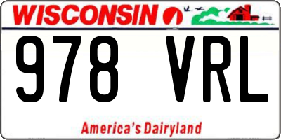 WI license plate 978VRL