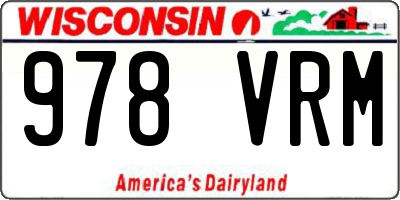 WI license plate 978VRM