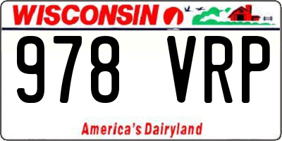 WI license plate 978VRP