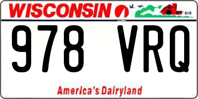 WI license plate 978VRQ