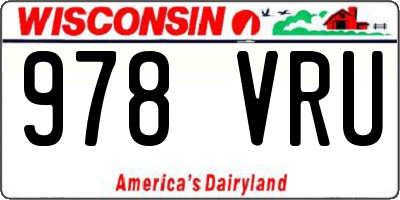 WI license plate 978VRU