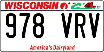 WI license plate 978VRV