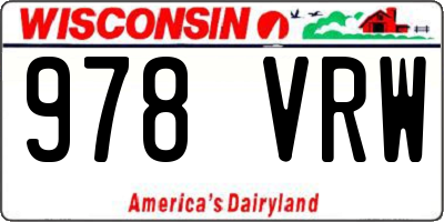 WI license plate 978VRW