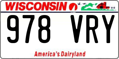 WI license plate 978VRY