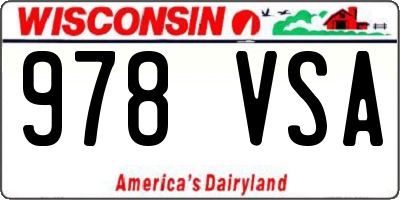 WI license plate 978VSA