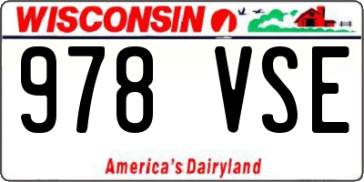 WI license plate 978VSE