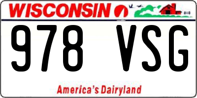 WI license plate 978VSG