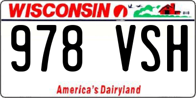 WI license plate 978VSH