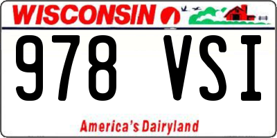 WI license plate 978VSI