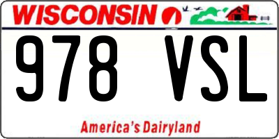 WI license plate 978VSL