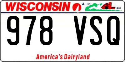 WI license plate 978VSQ