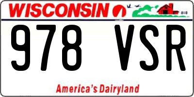 WI license plate 978VSR