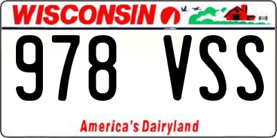 WI license plate 978VSS