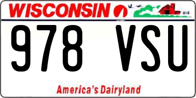 WI license plate 978VSU