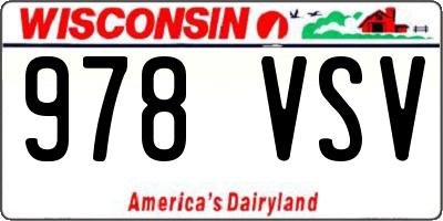 WI license plate 978VSV