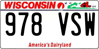 WI license plate 978VSW