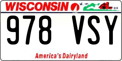 WI license plate 978VSY