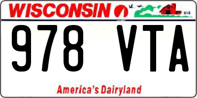 WI license plate 978VTA