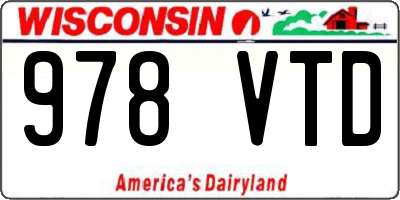 WI license plate 978VTD