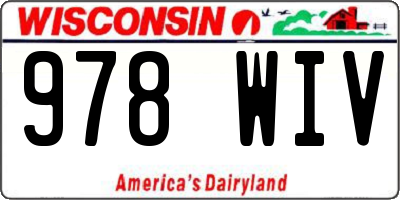 WI license plate 978WIV