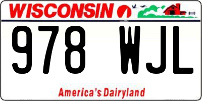 WI license plate 978WJL
