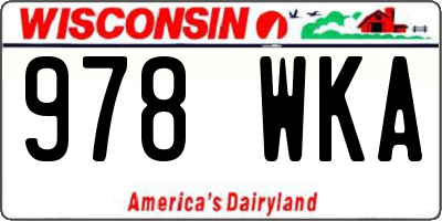 WI license plate 978WKA