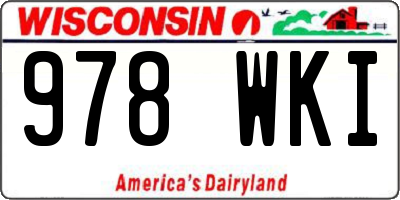 WI license plate 978WKI