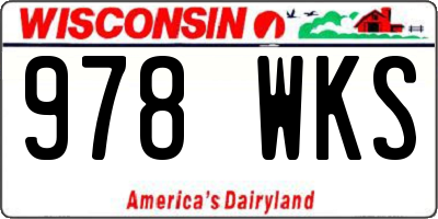 WI license plate 978WKS
