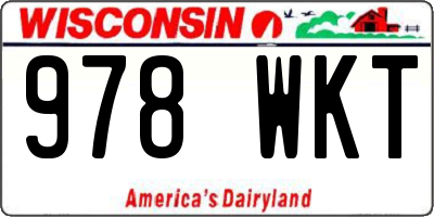 WI license plate 978WKT