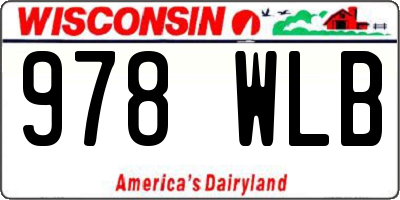 WI license plate 978WLB