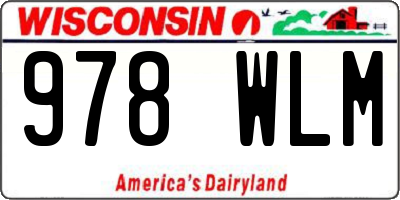 WI license plate 978WLM