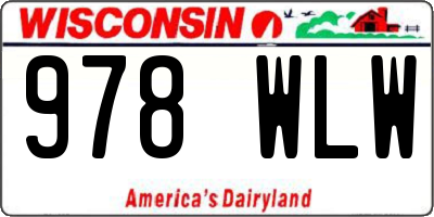 WI license plate 978WLW