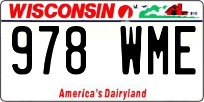 WI license plate 978WME