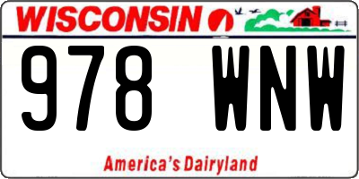 WI license plate 978WNW
