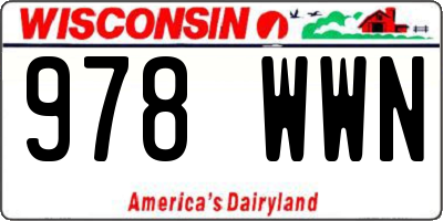 WI license plate 978WWN