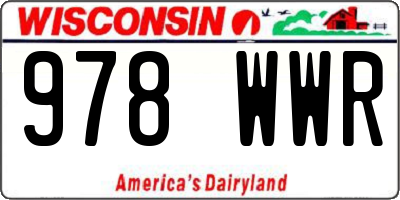 WI license plate 978WWR