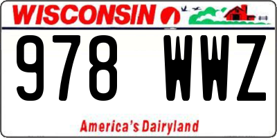WI license plate 978WWZ