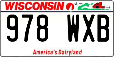 WI license plate 978WXB