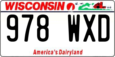 WI license plate 978WXD