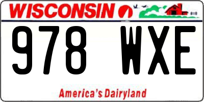 WI license plate 978WXE